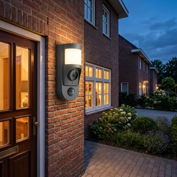 buitenlamp met camera en sensor