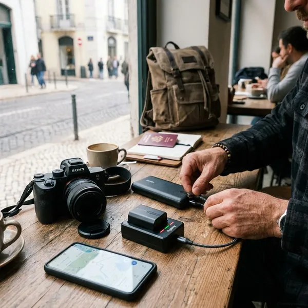 camera accu opladen met powerbank