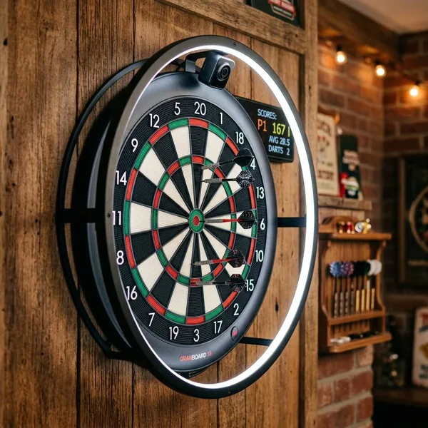 dartbord verlichting met camera