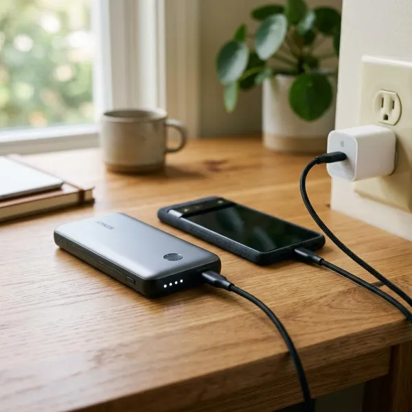 hoe laad je een powerbank op